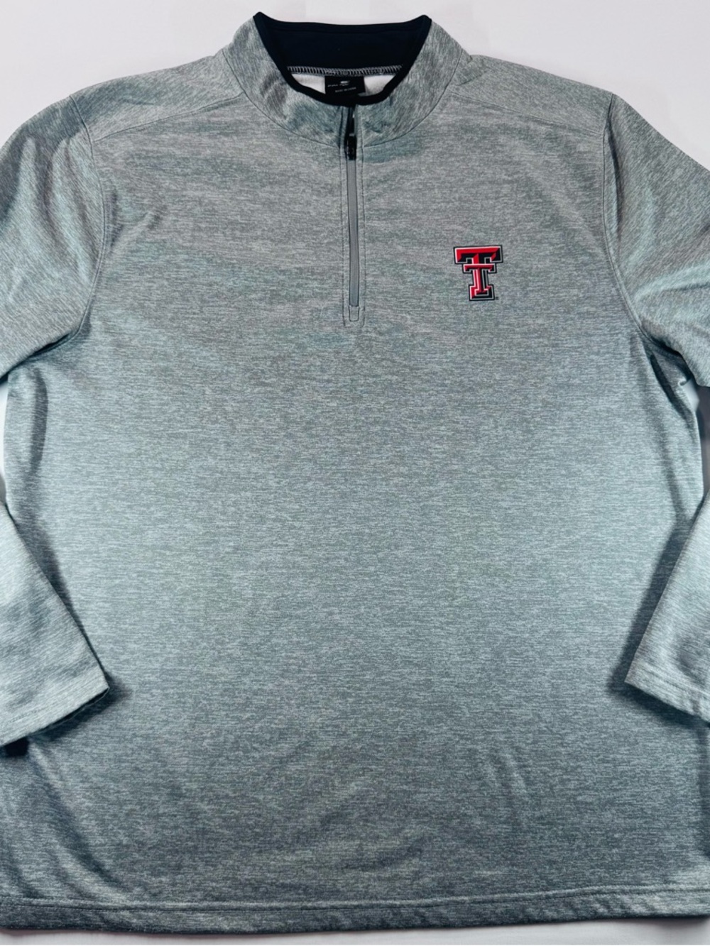 COLOSSEUM ATHLETICS Gray Polyester Men’s  1/4-Zip Pullover, Texas Tech Logo, XL
